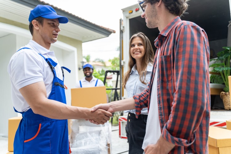 Happy Customer handshake with mover